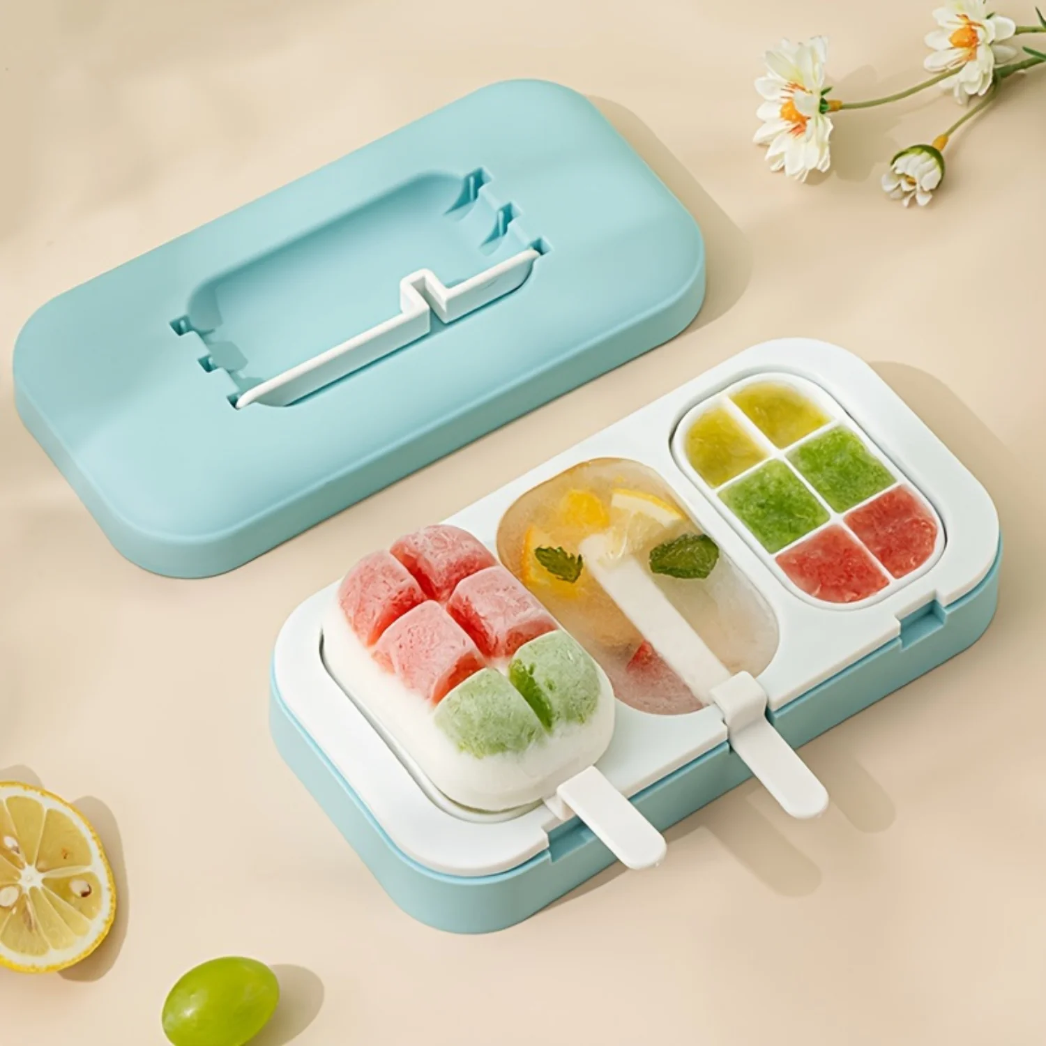 1PC Silicone Ice Cube Molds & Trays - Food Grade Popsicle Maker with Lid and Stick Holder for Easy Freezing, BPA-Free Mold
1PC Silicone Ice Cube Molds & Trays - Food Grade Popsicle Maker with Lid and Stick Holder for Easy Freezing, BPA-Free Mold