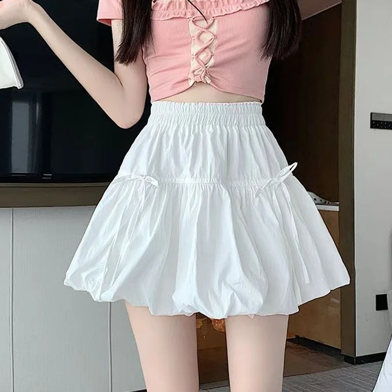 White Puffy A-Line Skirt Women's Summer Design Knot Tie Flower Bud Skirt Sweet Style High Waist Cake Skirt
White Puffy A-Line Skirt Women's Summer Design Knot Tie Flower Bud Skirt Sweet Style High Waist Cake Skirt