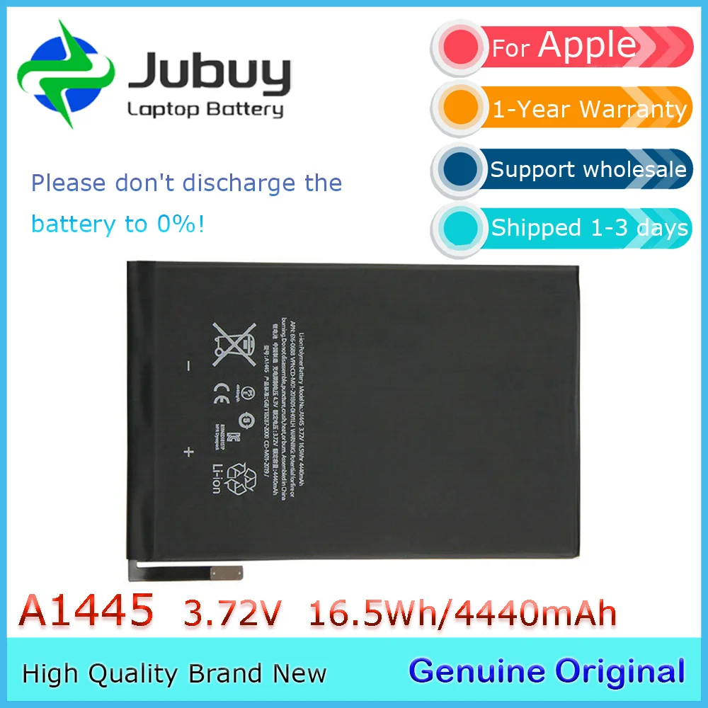 A1445 3,72 В 16,5 Втч оригинальный аккумулятор для ноутбука Apple iPad mini 1, 1-го поколения A1432 A1454 A1455 616-0668
A1445 3,72 В 16,5 Втч оригинальный аккумулятор для ноутбука Apple iPad mini 1, 1-го поколения A1432 A1454 A1455 616-0668