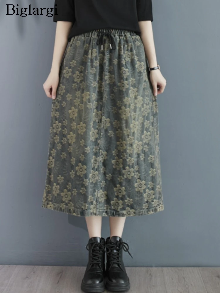 Denim Oversized Summer Flower Floral Print Midi Skirt Women Elastic High Waist Fashion Ruffle Ladies Skirts Pleated Woman Skirt
Denim Oversized Summer Flower Floral Print Midi Skirt Women Elastic High Waist Fashion Ruffle Ladies Skirts Pleated Woman Skirt