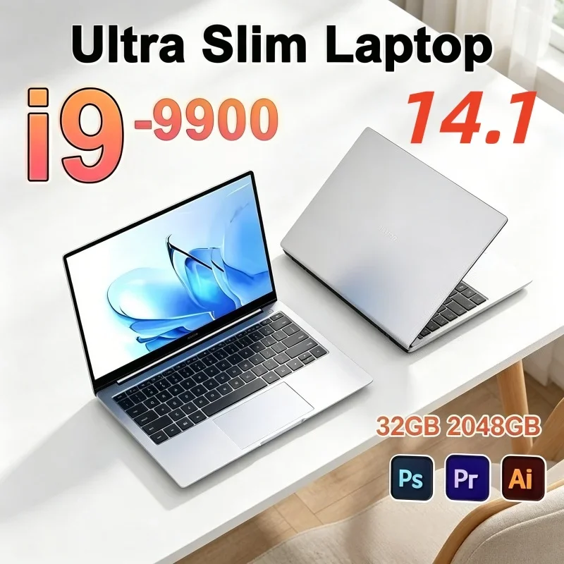 14.1 Slim Notebook, Ultra Responsive Intel I9-9900, 16GB/32GB RAM, Portable Machine for Office Daily Works
14.1 Slim Notebook, Ultra Responsive Intel I9-9900, 16GB/32GB RAM, Portable Machine for Office Daily Works