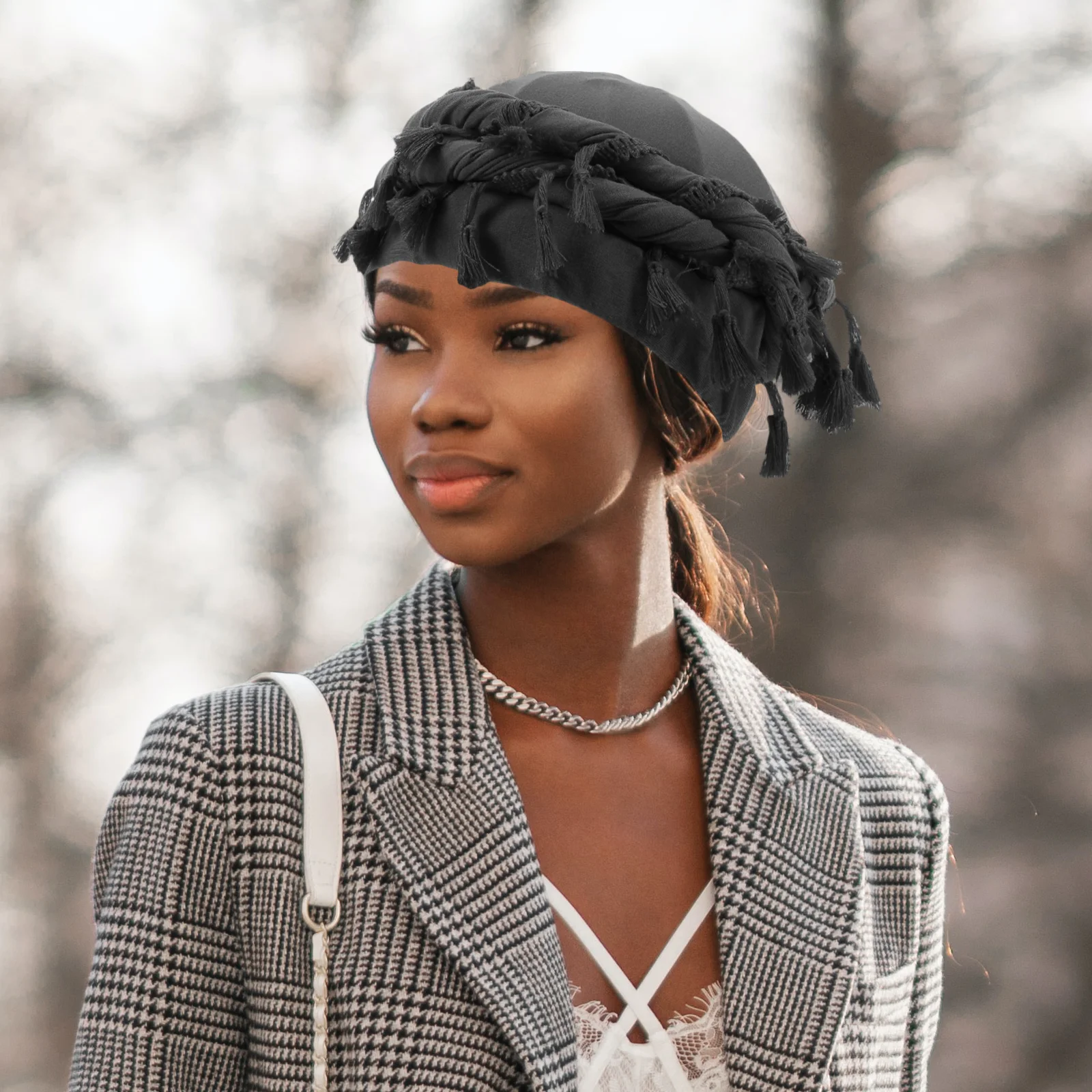 Tassel-edged Turban Hat Cap Personality Design Hats for Men Head Wraps Modal Fiber Mens
Tassel-edged Turban Hat Cap Personality Design Hats for Men Head Wraps Modal Fiber Mens