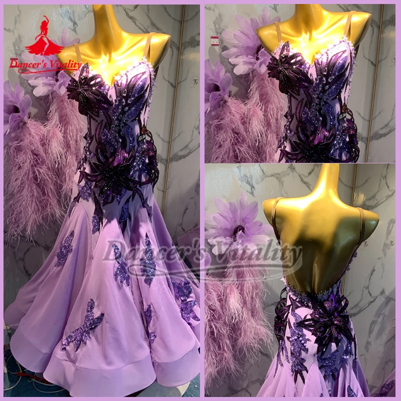 Adult Ballroom Dance Graceful Purple Big Swing Dresses Women Foxtrot Tango Performance&Contest Clothing Custom Dancer's Vitality
Adult Ballroom Dance Graceful Purple Big Swing Dresses Women Foxtrot Tango Performance&Contest Clothing Custom Dancer's Vitality