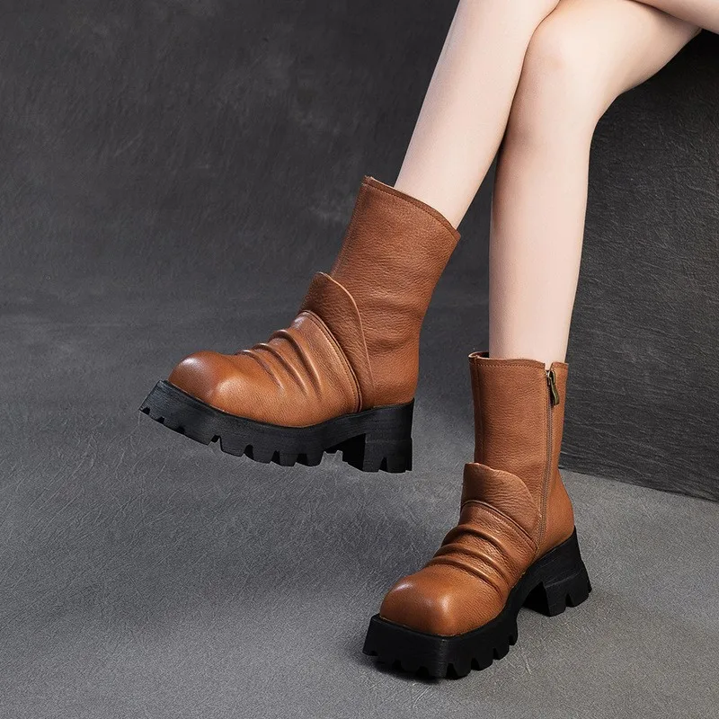 GKTINOO 2025 Winter New Retro Thick Soled Square Toe Mid-calf Boots Roman Style Genuine Leather Versatile Women's Boots
GKTINOO 2025 Winter New Retro Thick Soled Square Toe Mid-calf Boots Roman Style Genuine Leather Versatile Women's Boots