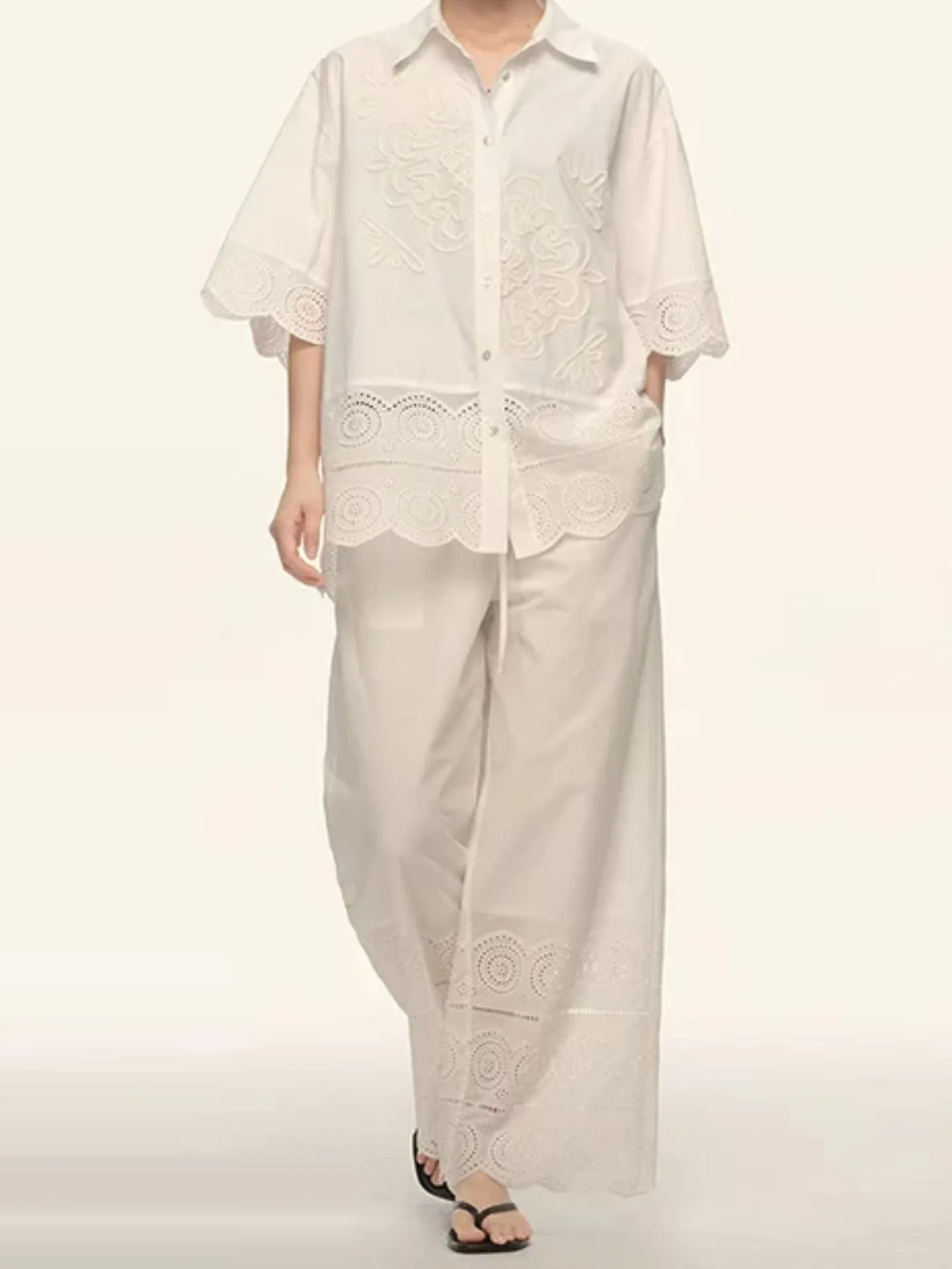 Withered Lace Embroidery Hollowed Out Loose Shirt Top+pants Set Clothes Shirts & Blouses Women's Clothes Shirts Tops
Withered Lace Embroidery Hollowed Out Loose Shirt Top+pants Set Clothes Shirts & Blouses Women's Clothes Shirts Tops