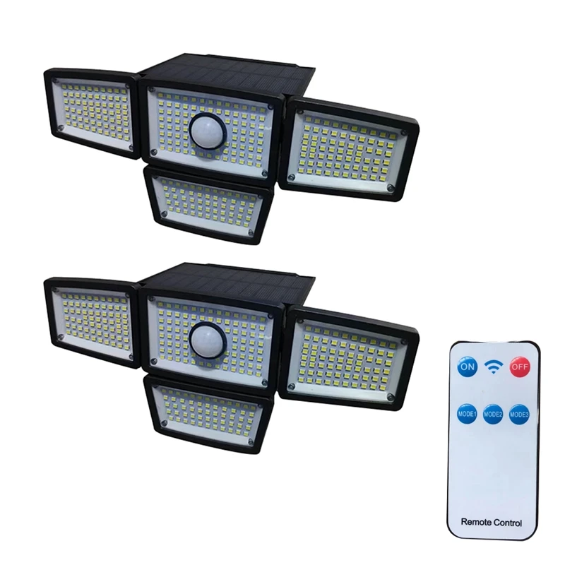 2Pcs Black Solar Light IP65 Waterproof Motion Sensor Outdoor Lights 4 Heads Solar Flood Wall Lights
2Pcs Black Solar Light IP65 Waterproof Motion Sensor Outdoor Lights 4 Heads Solar Flood Wall Lights