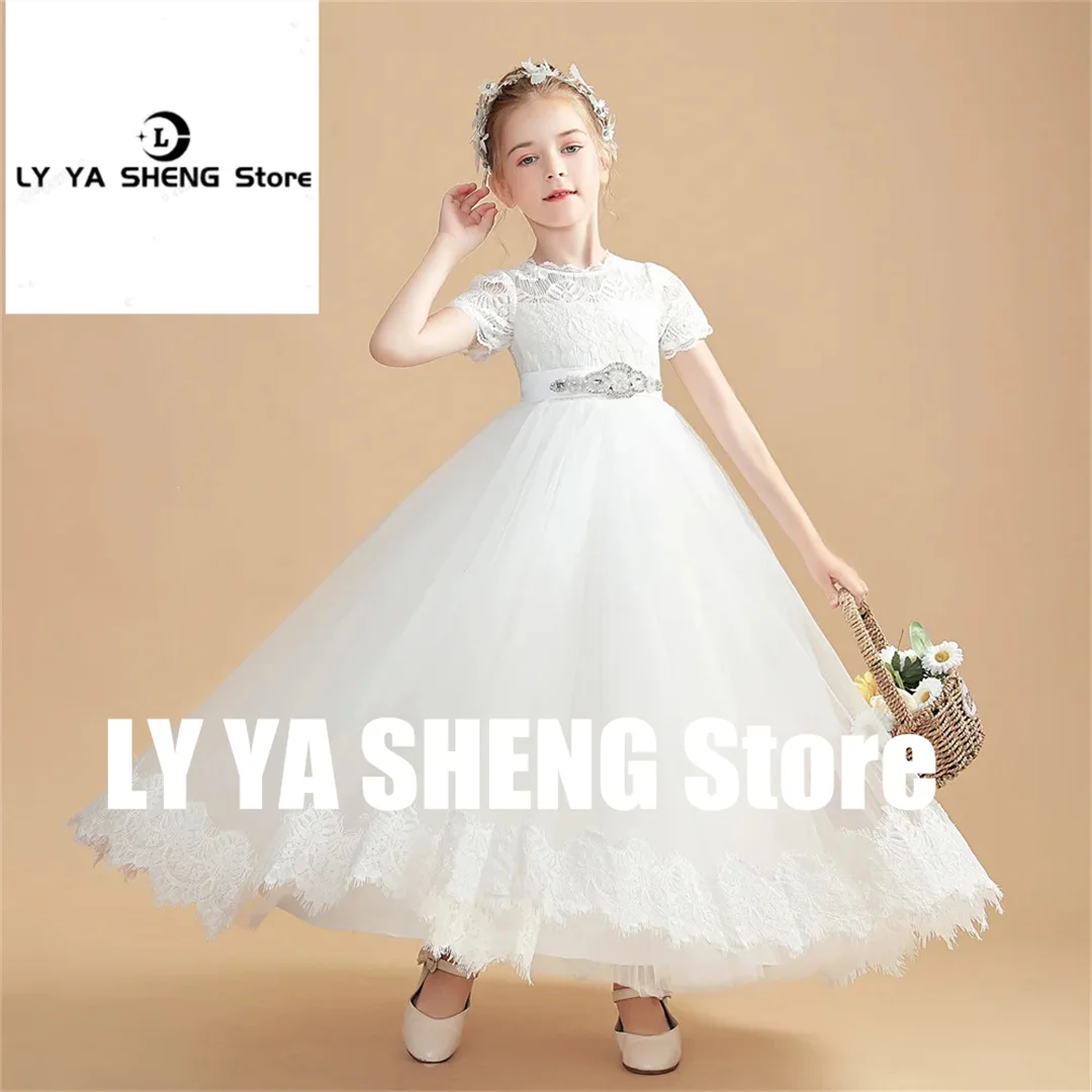 Communion Lace Tulle Flower Girl Dress For Wedding Short Sleeves Princess Kids Birthday Party First Communion Ball Gowns
Communion Lace Tulle Flower Girl Dress For Wedding Short Sleeves Princess Kids Birthday Party First Communion Ball Gowns