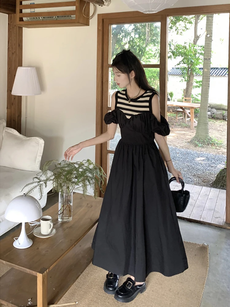 Striped Dress For Women Designer Patchwork Puff Sleeves High Waist Fashion Dresses Female Clothing 2023 New
Striped Dress For Women Designer Patchwork Puff Sleeves High Waist Fashion Dresses Female Clothing 2023 New