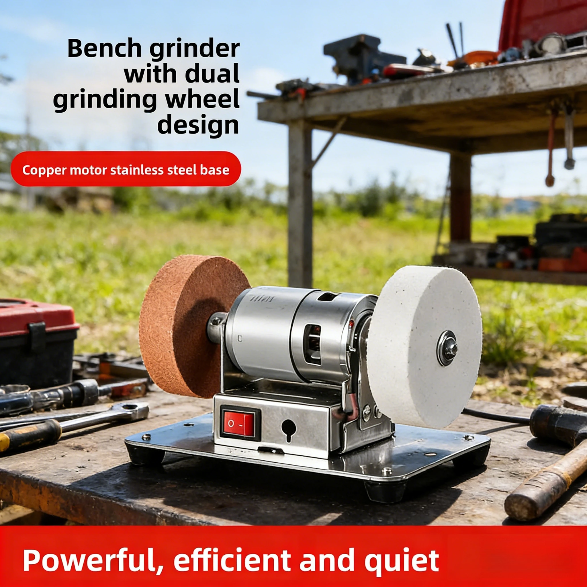 Miniature Desktop Double Grinding Head Grinder, Household Electric Knife Sharpener, Thickness Polishing and Grinding Artifact
Miniature Desktop Double Grinding Head Grinder, Household Electric Knife Sharpener, Thickness Polishing and Grinding Artifact