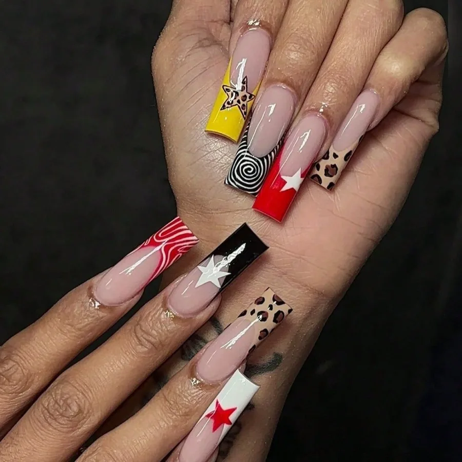 24 шт. накладных ногтей Y2K с оранжевым звездным и леопардовым принтом, многоразовые искусственные ногти для женщин, для ежедневного использования
24 шт. накладных ногтей Y2K с оранжевым звездным и леопардовым принтом, многоразовые искусственные ногти для женщин, для ежедневного использования