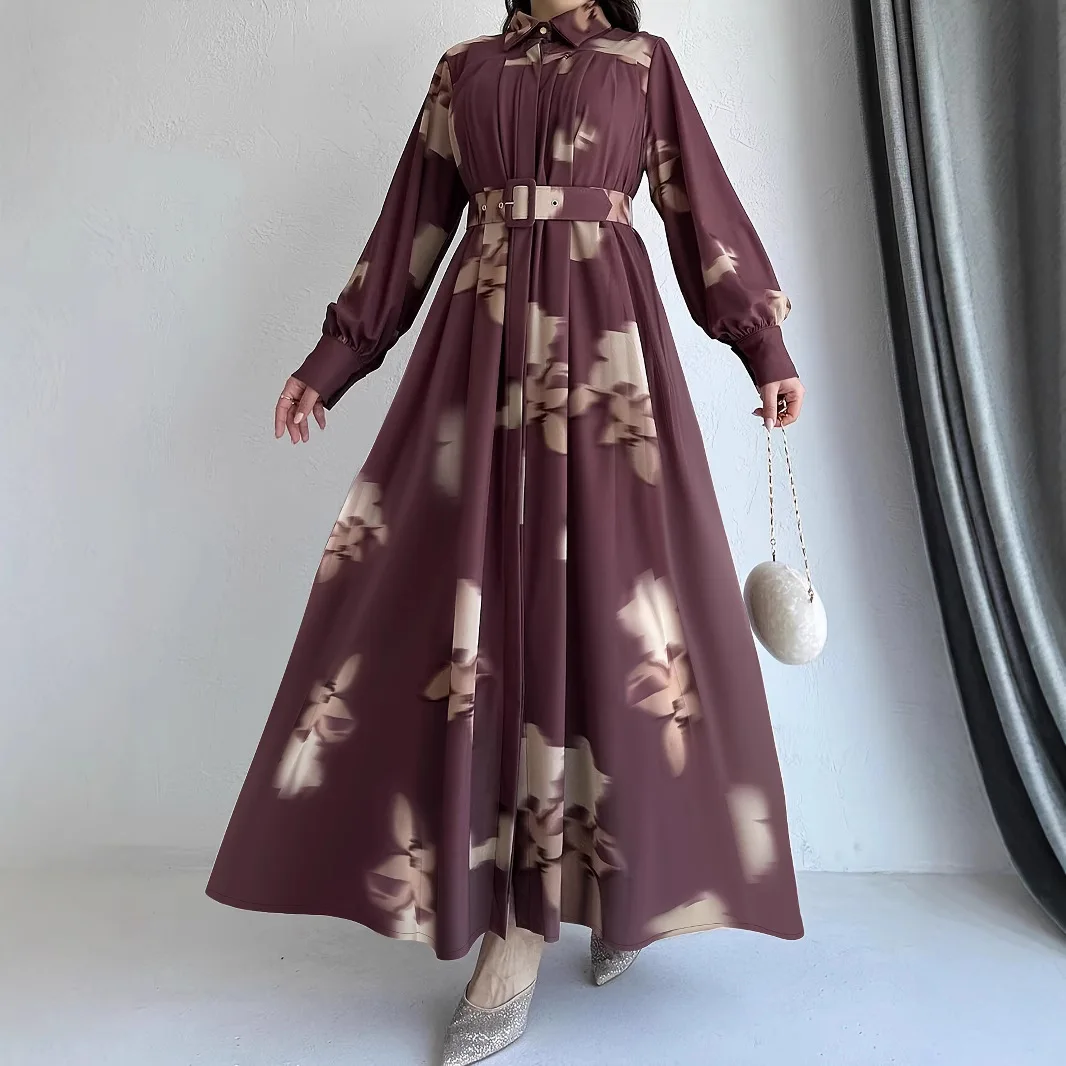 Muslim Abayas for Women Turn-down Collar with Belt Spring Summer Eveving Party Outdoor Long Sleeve Dress Elegant Saudi Clothing
Muslim Abayas for Women Turn-down Collar with Belt Spring Summer Eveving Party Outdoor Long Sleeve Dress Elegant Saudi Clothing