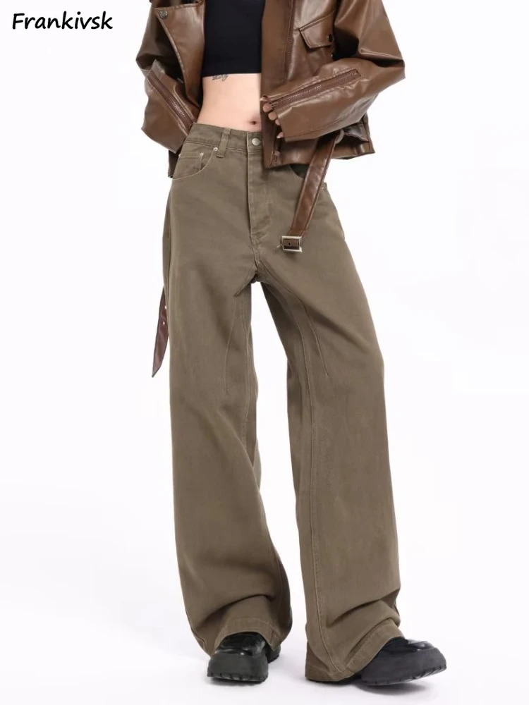 Solid Jeans Women Mid Waist Wide Leg Baggy Full Length Simple Spring Summer Office Lady Temperament Japanese Preppy Style Retro
Solid Jeans Women Mid Waist Wide Leg Baggy Full Length Simple Spring Summer Office Lady Temperament Japanese Preppy Style Retro