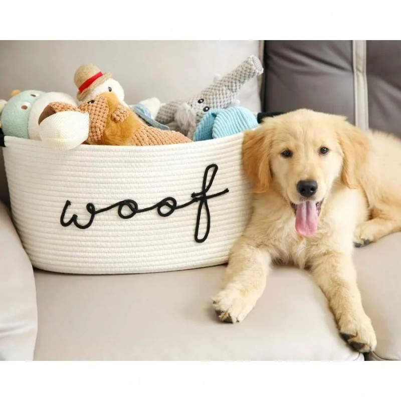 WOOF Dog Toy Storage Basket | Handwoven Pet Organizer Bin With Handles For Toys, Blankets & Accessories | Durable
WOOF Dog Toy Storage Basket | Handwoven Pet Organizer Bin With Handles For Toys, Blankets & Accessories | Durable