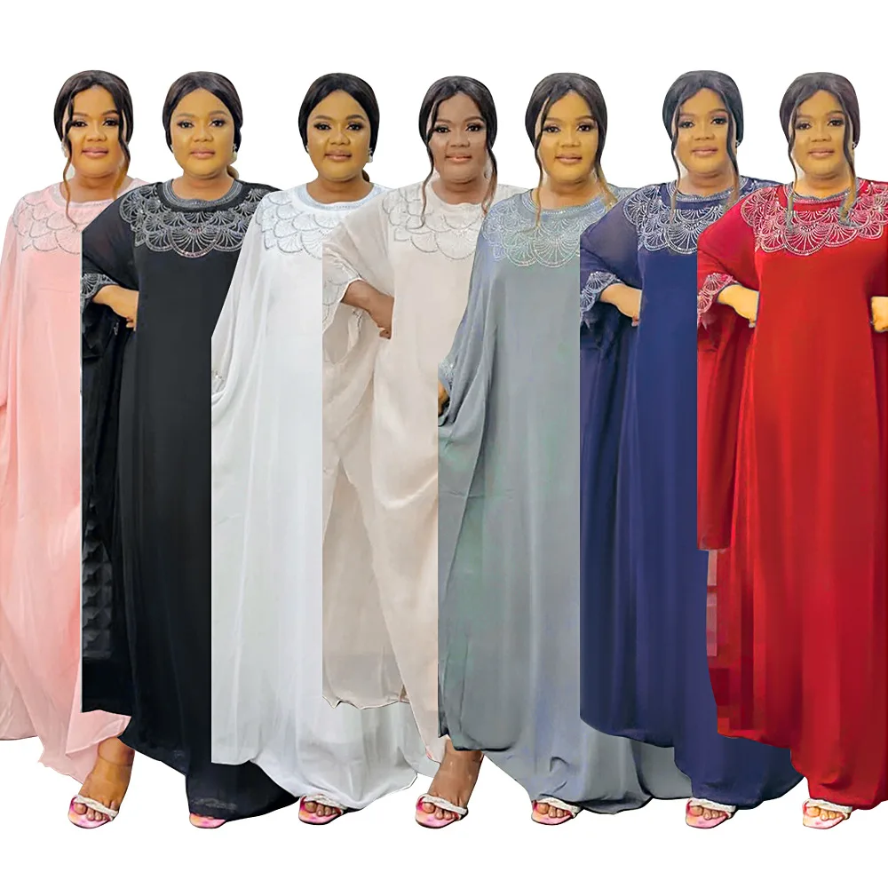 African Chiffon Dresses For Women Pure Color Set Auger Soft Muslim New Nigeria Traditional Loose Abayas 2 Pcs With Inner Dress
African Chiffon Dresses For Women Pure Color Set Auger Soft Muslim New Nigeria Traditional Loose Abayas 2 Pcs With Inner Dress