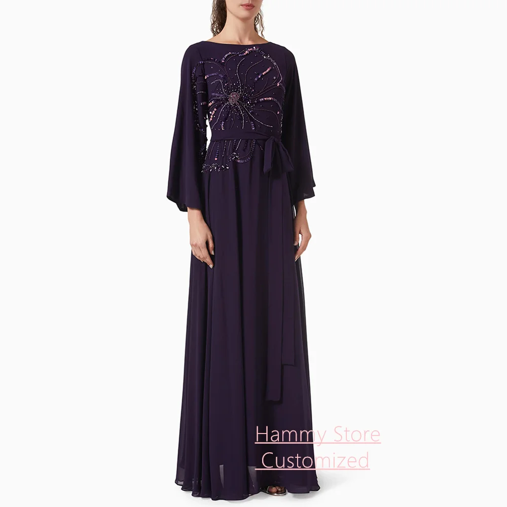 Индивидуальный пошив: Элегантное вечернее платье А-силуэта с длинными рукавами, круглым вырезом, бисером, пайетками и блестками, в арабском стиле, для выпускного вечера
Индивидуальный пошив: Элегантное вечернее платье А-силуэта с длинными рукавами, круглым вырезом, бисером, пайетками и блестками, в арабском стиле, для выпускного вечера