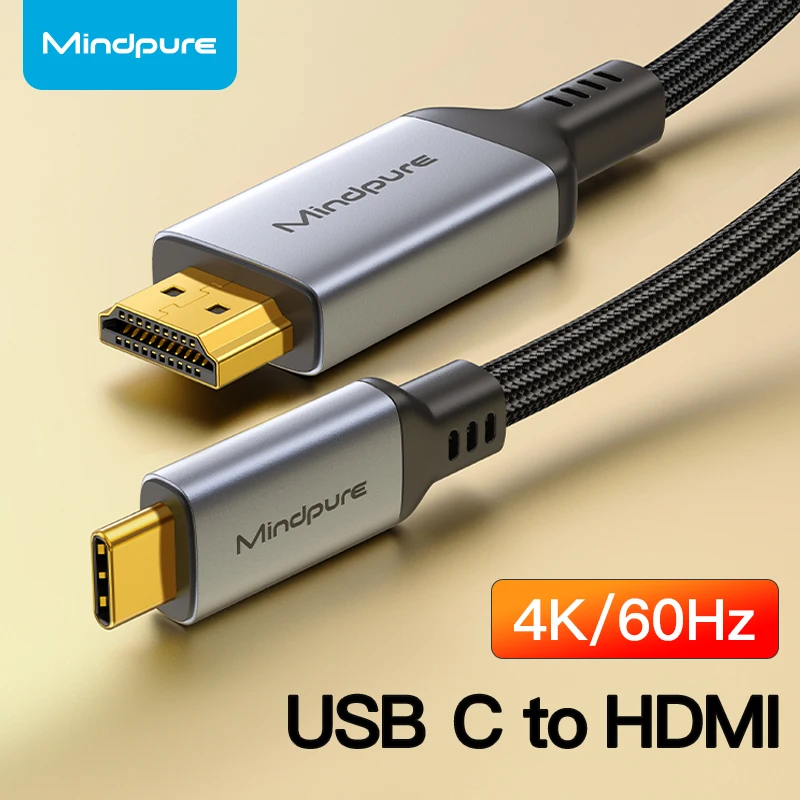 Mindpure Type-C to HDMI Cable 4K 60hz USB Type C to HDMI Cable For iphone 15 Huawei Mate30 Mobile Connect TV Laptop Projector
Mindpure Type-C to HDMI Cable 4K 60hz USB Type C to HDMI Cable For iphone 15 Huawei Mate30 Mobile Connect TV Laptop Projector