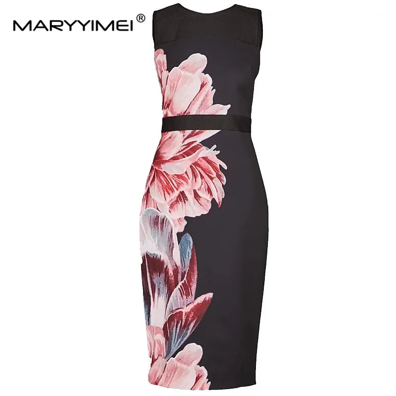 MARYYIMEI Fashion Designer Summer Women's dress Sleeveless Floral-Print Slim Package hip Elegant Dresses
MARYYIMEI Fashion Designer Summer Women's dress Sleeveless Floral-Print Slim Package hip Elegant Dresses
