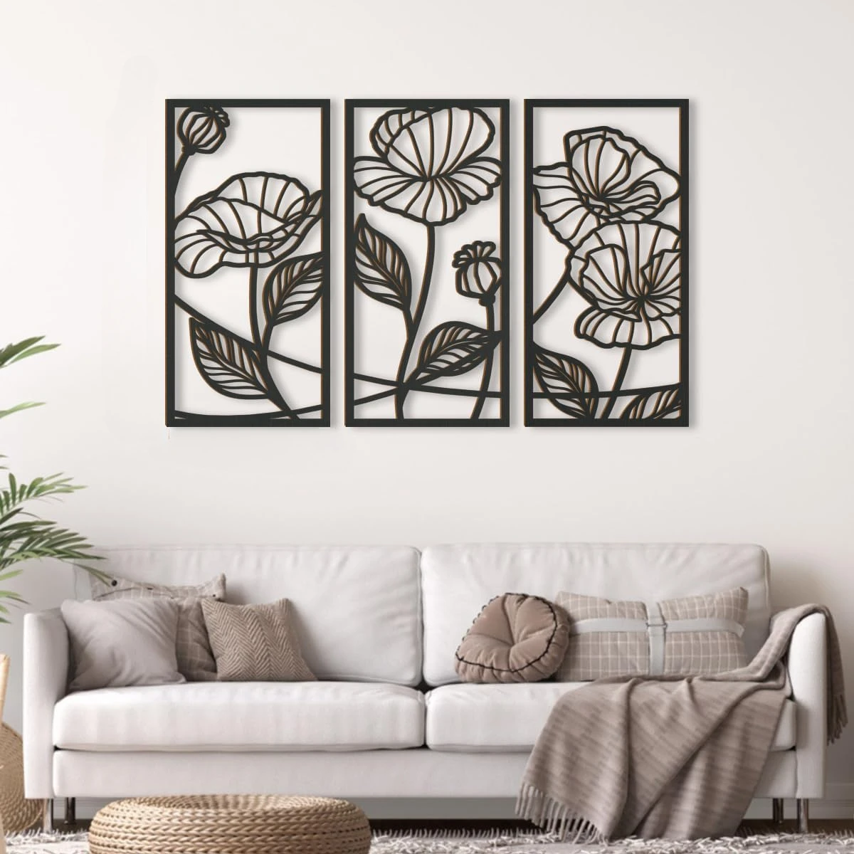 3 Panel Black Minimalist Metal Iron Art Wall Hanging Line Flower Modern Sculpture Wall Decor 3D Hollow Wall Decor Livingroom
3 Panel Black Minimalist Metal Iron Art Wall Hanging Line Flower Modern Sculpture Wall Decor 3D Hollow Wall Decor Livingroom