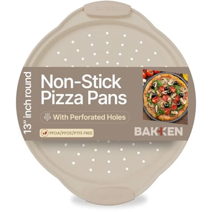 Bakken Pizza Baking Pan - Round Perforated Carbon Steel Pan with Non-Stick Marble Coating, Oversized Silicone Handle, Dishwashe
Bakken Pizza Baking Pan - Round Perforated Carbon Steel Pan with Non-Stick Marble Coating, Oversized Silicone Handle, Dishwashe