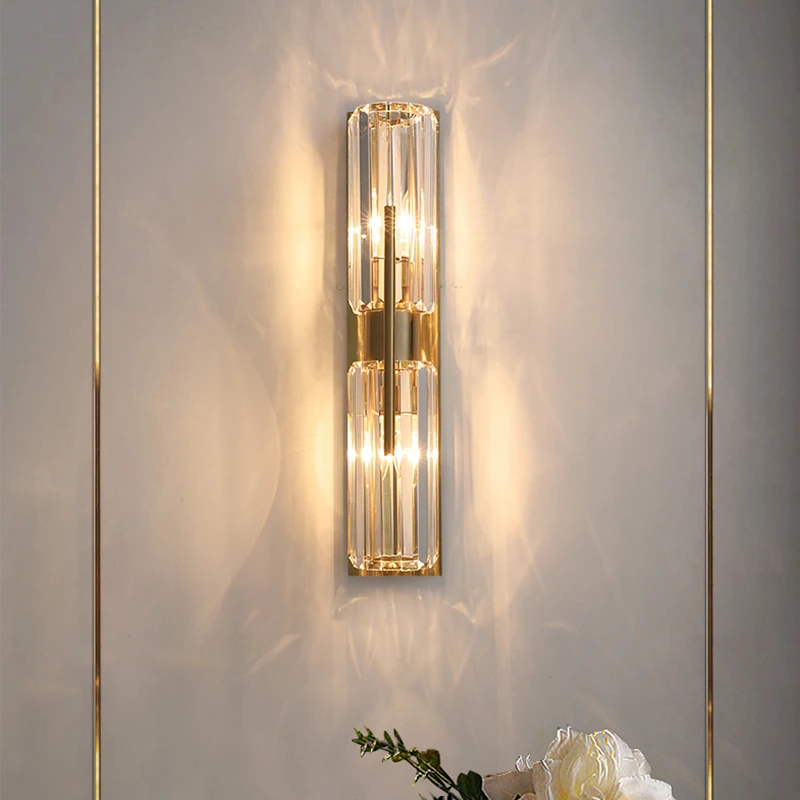 Bedroom bedside lamp, light luxury living room TV background wall, crystal wall lamp, golden French high-end feeling
Bedroom bedside lamp, light luxury living room TV background wall, crystal wall lamp, golden French high-end feeling