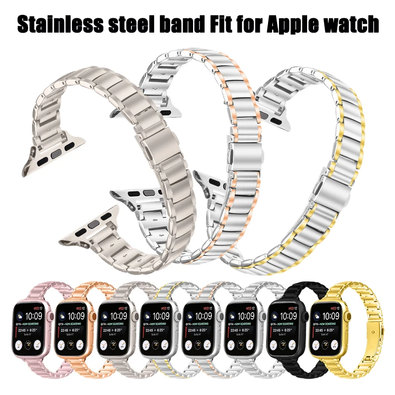 Ремешок из нержавеющей стали для Apple Watch Series 11/10/9/Ultra 3 2/SE Сменный ремешок для умных часов 38 40 41 мм 42 44 45 49 мм
Ремешок из нержавеющей стали для Apple Watch Series 11/10/9/Ultra 3 2/SE Сменный ремешок для умных часов 38 40 41 мм 42 44 45 49 мм