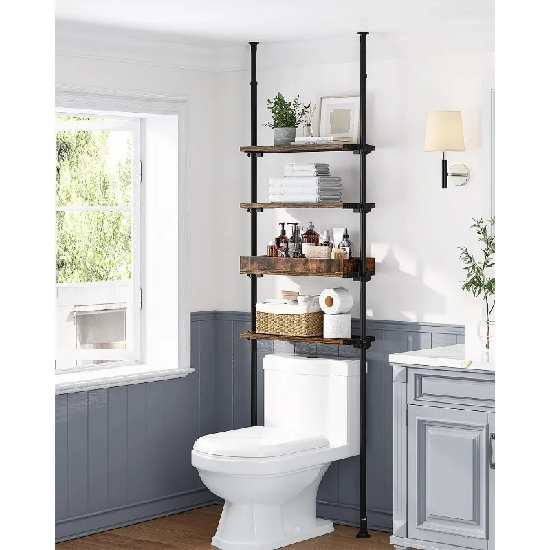 4-Tier Over The Toilet Storage Shelf, Wood Bathroom Organizer Over Toilet Cabinet with Adjustable Shelf
4-Tier Over The Toilet Storage Shelf, Wood Bathroom Organizer Over Toilet Cabinet with Adjustable Shelf