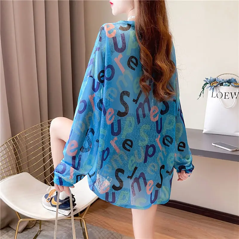 Fashion Summer Printing Letter Long Sleeve T-shirt Women's Sun Protection Shirt Medium Long 2022 New Loose Wild Female Thin Top
Fashion Summer Printing Letter Long Sleeve T-shirt Women's Sun Protection Shirt Medium Long 2022 New Loose Wild Female Thin Top
