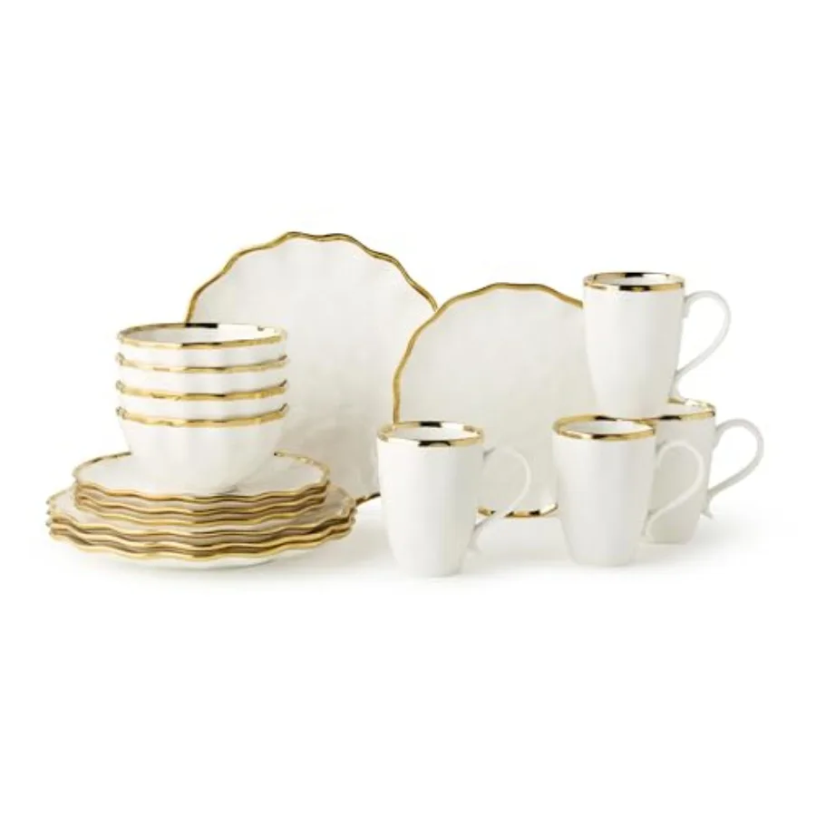 Regency Gold 16-Piece Dinnerware Set Elegant Gold Rimmed Porcelain Plates Bowls Mugs Service for 4 Sophisticated Dining Set for
Regency Gold 16-Piece Dinnerware Set Elegant Gold Rimmed Porcelain Plates Bowls Mugs Service for 4 Sophisticated Dining Set for