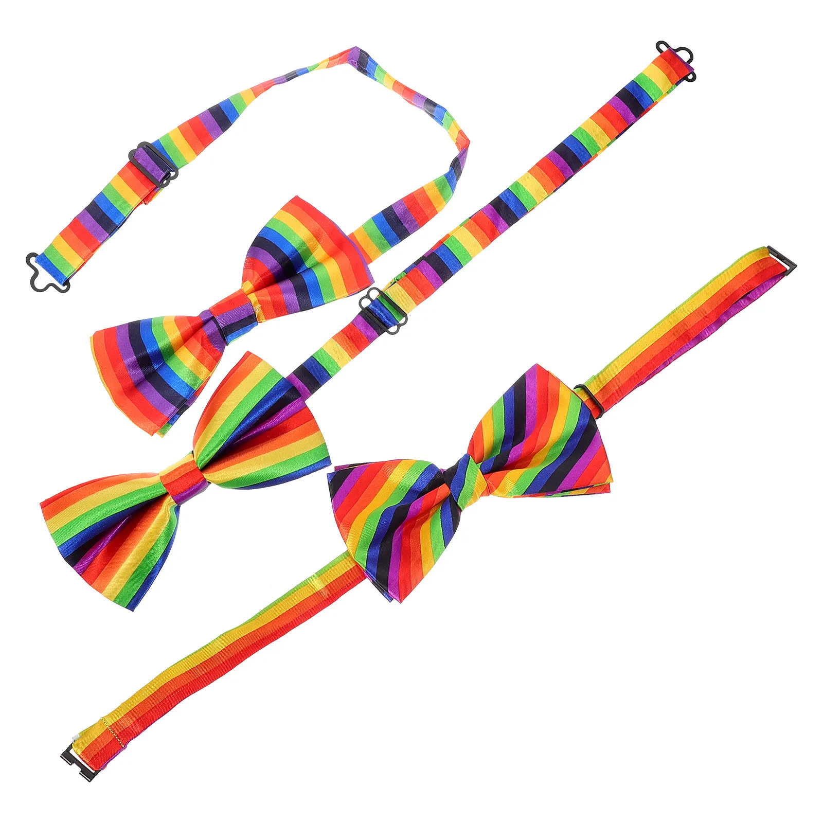 3 Pcs Rainbow Striped Bow Tie Decor Unisex Accessories Party Clothing Stage Performance Prop Soft Durable Polyester
3 Pcs Rainbow Striped Bow Tie Decor Unisex Accessories Party Clothing Stage Performance Prop Soft Durable Polyester