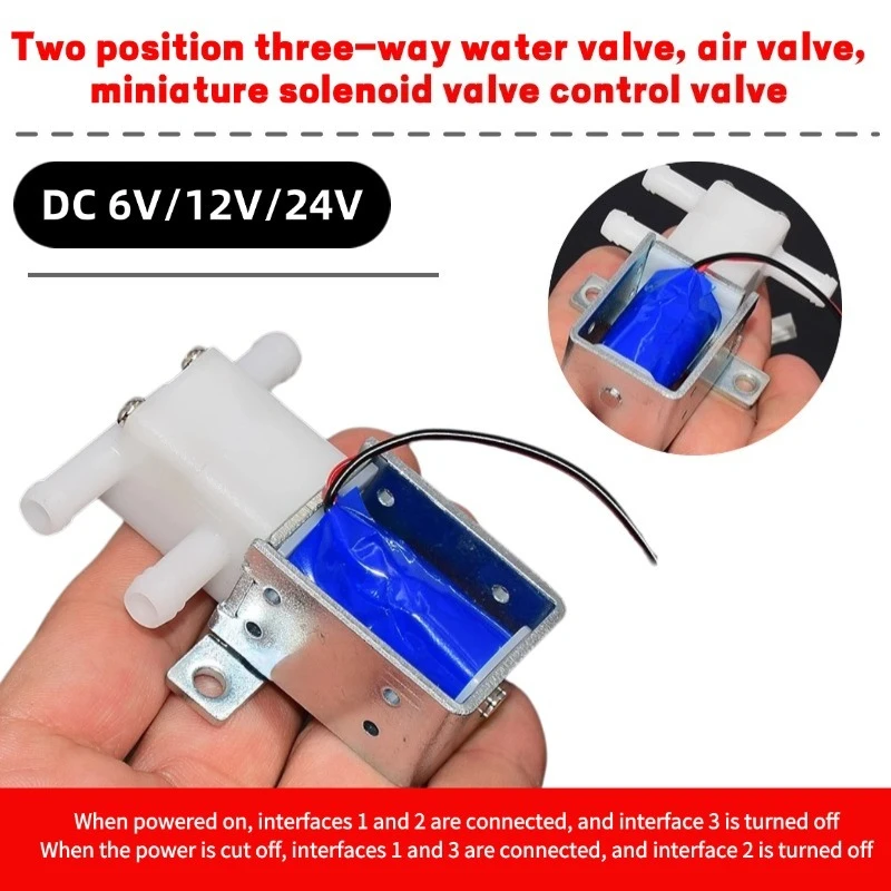 DC 6V 12V 24V two position three-way water valve, miniature solenoid valve water level control, water vapor valve coffee machine
DC 6V 12V 24V two position three-way water valve, miniature solenoid valve water level control, water vapor valve coffee machine