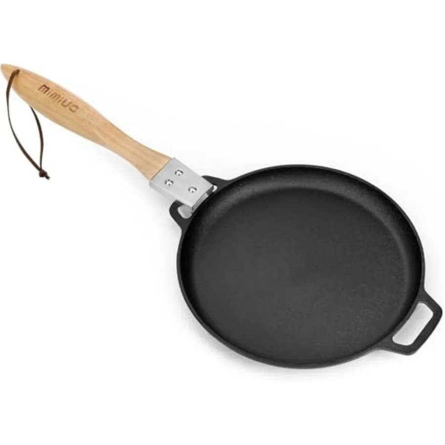 12 Inch Cast Iron Sizzler Pan with Removable Wooden Handle Non-Stick Round Fajita Skillet for Pizza Oven Grill Stovetop and Cam
12 Inch Cast Iron Sizzler Pan with Removable Wooden Handle Non-Stick Round Fajita Skillet for Pizza Oven Grill Stovetop and Cam