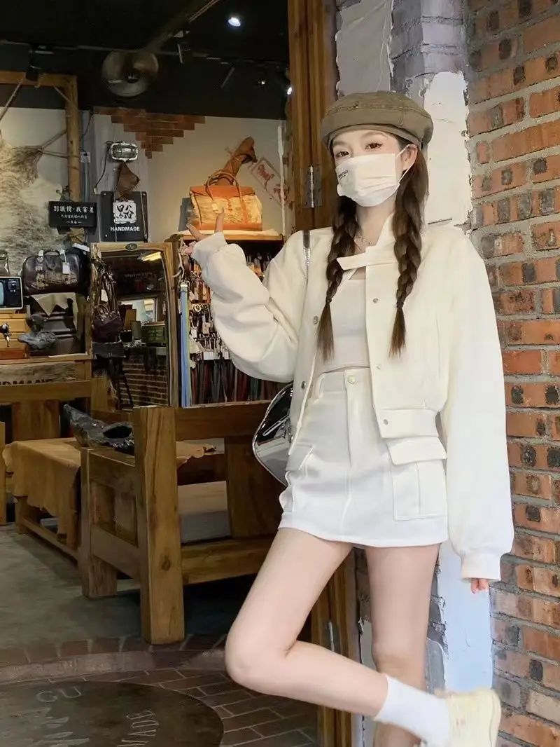 Fashionable Petite Cropped Jacket Mini Dress2-Piece Set Korean Style Spring Autumn New Arrival Hong Kong Chic Women's Suit
Fashionable Petite Cropped Jacket Mini Dress2-Piece Set Korean Style Spring Autumn New Arrival Hong Kong Chic Women's Suit