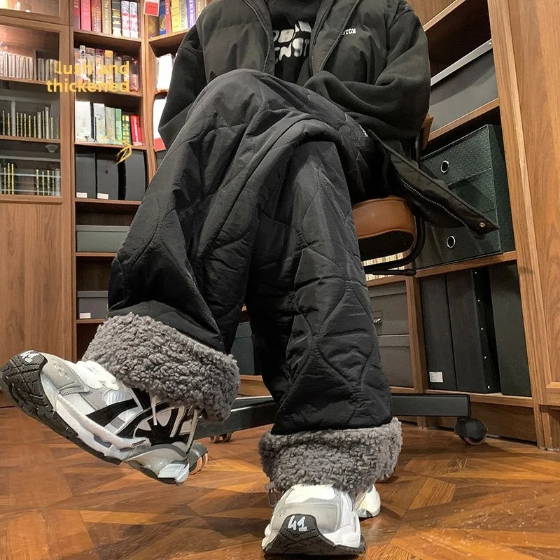 Men's Thiened Casual Straight Leg Pants Lamb Velvet down Cotton Trousers Warm Autumn Winter Outerwear for Men's Daily Wear
Men's Thiened Casual Straight Leg Pants Lamb Velvet down Cotton Trousers Warm Autumn Winter Outerwear for Men's Daily Wear