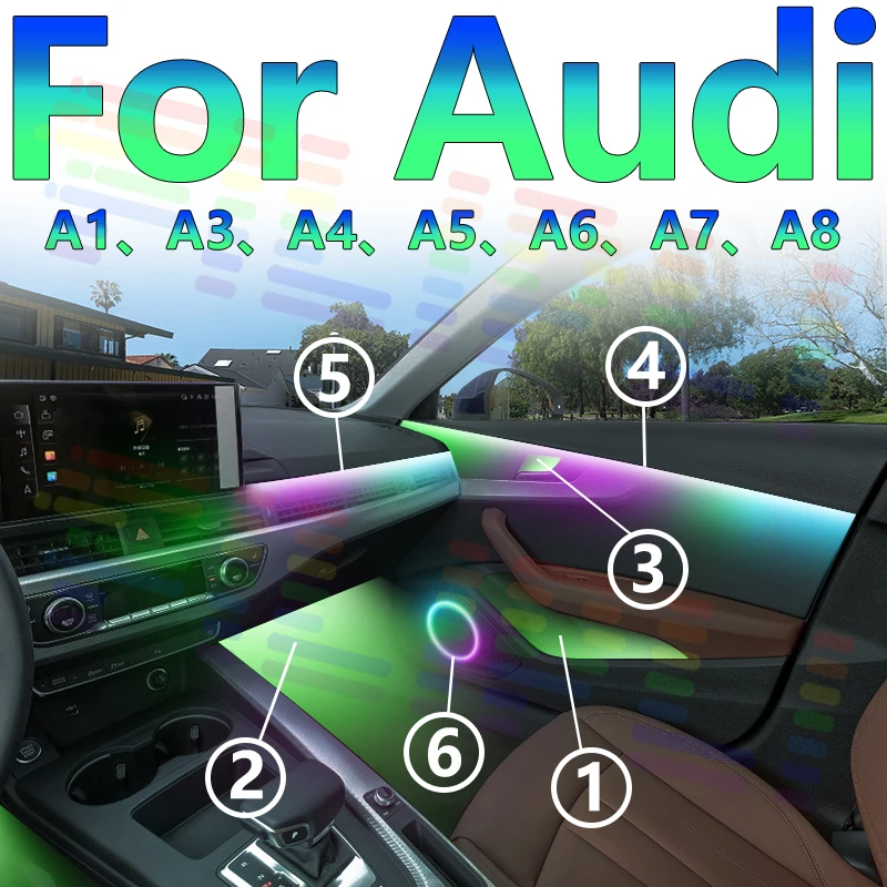 For Audi A1 A3 A4 A5 A6 A7 A8 - 64s RGB Symphony LED Interior Ambient Light, Transform Your Car's Interior into a Luxurious Have
For Audi A1 A3 A4 A5 A6 A7 A8 - 64s RGB Symphony LED Interior Ambient Light, Transform Your Car's Interior into a Luxurious Have