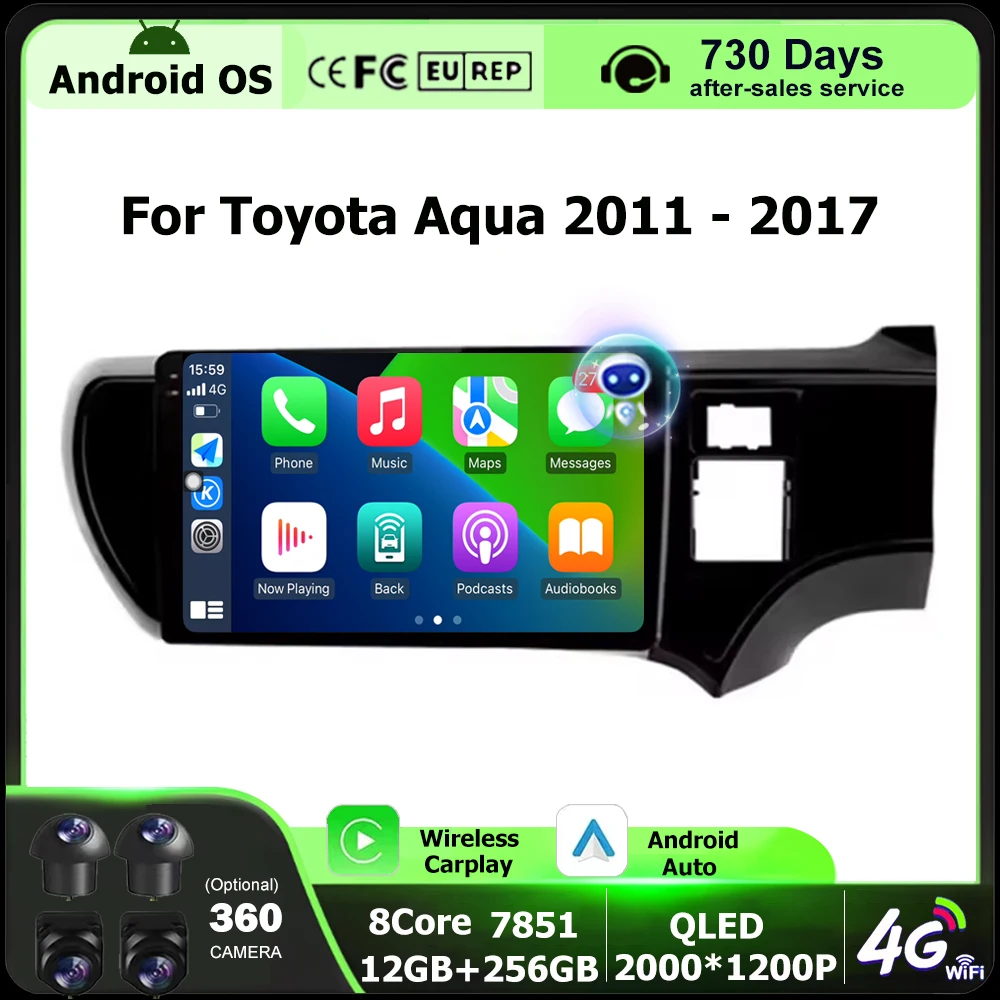 Android Auto Wireless Carplay For Toyota Aqua 2011 - 2017 RHD Car Radio Stereo Multimedia Player GPS Navigation WIFI 360 Camera
Android Auto Wireless Carplay For Toyota Aqua 2011 - 2017 RHD Car Radio Stereo Multimedia Player GPS Navigation WIFI 360 Camera