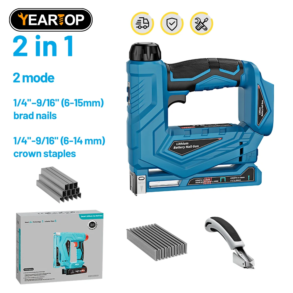 YEARTOP Mini Wireless Cordless Electric Nail Stapler Gun Depth Adjust 2Mode Woodworking Framing Gun Tools For Makita 18V Battery
YEARTOP Mini Wireless Cordless Electric Nail Stapler Gun Depth Adjust 2Mode Woodworking Framing Gun Tools For Makita 18V Battery