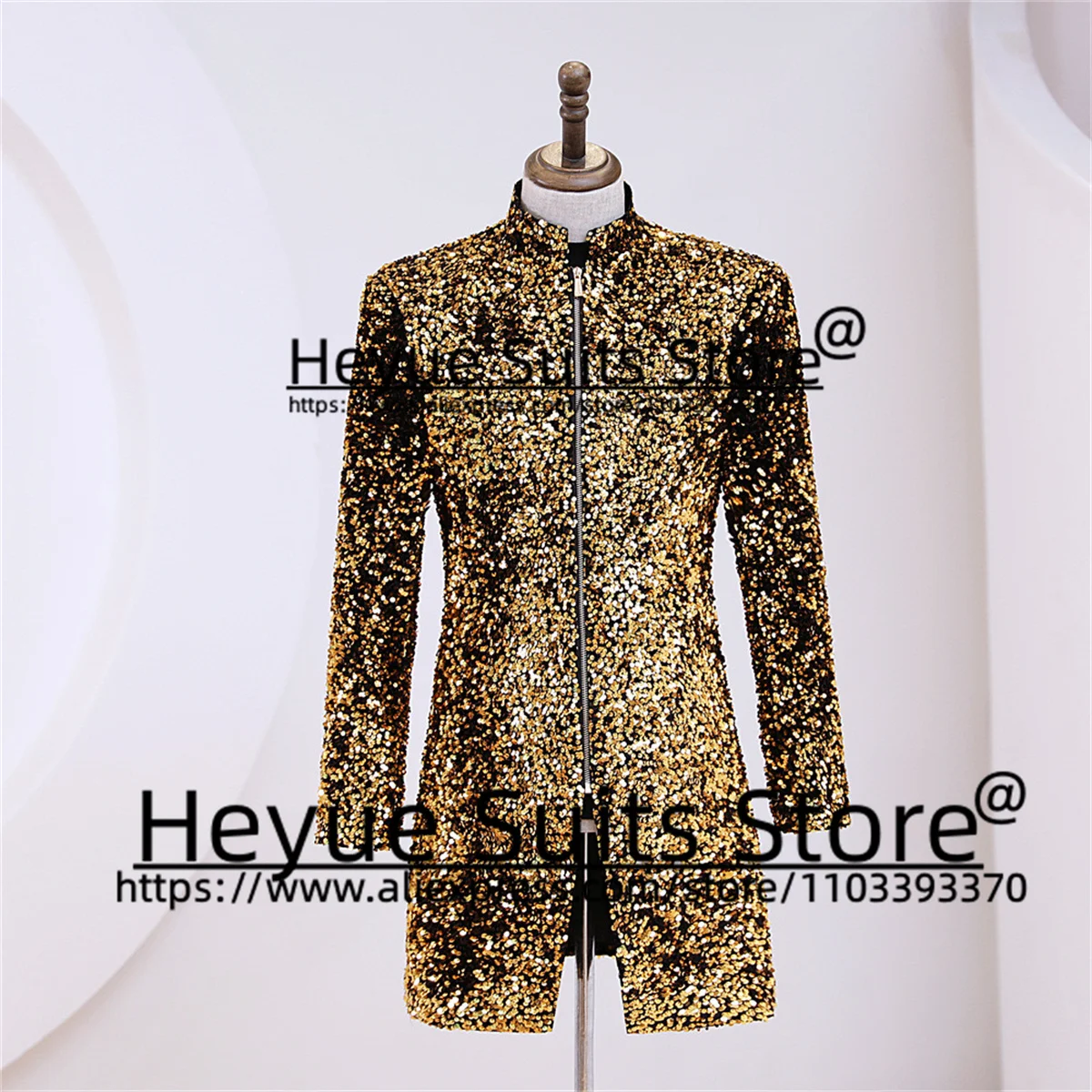 Golden Shiny Sequin Wedding Suits For Men Slim Fit Stand Collar Groom Tuxedos Prom 2 Pcs Sets Elegant Male Blazer Costume Homme
Golden Shiny Sequin Wedding Suits For Men Slim Fit Stand Collar Groom Tuxedos Prom 2 Pcs Sets Elegant Male Blazer Costume Homme