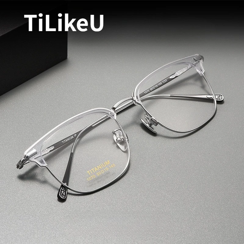 2025 New Ultra-light Luxury Pure Titanium Eyeglasses Frame Eyebrow Frame Square Retro Small Face Myopia Men's Eyeglasses Frame
2025 New Ultra-light Luxury Pure Titanium Eyeglasses Frame Eyebrow Frame Square Retro Small Face Myopia Men's Eyeglasses Frame