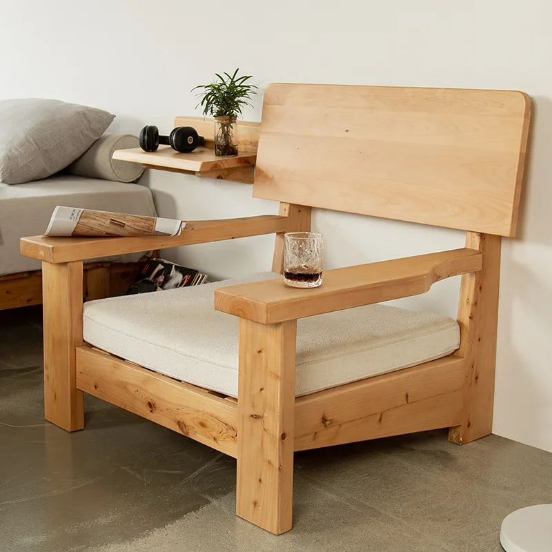 Single Solid Wood Sofa Chair Household Small Apartment Living Room Log Style Cypress Wood Furniture
Single Solid Wood Sofa Chair Household Small Apartment Living Room Log Style Cypress Wood Furniture