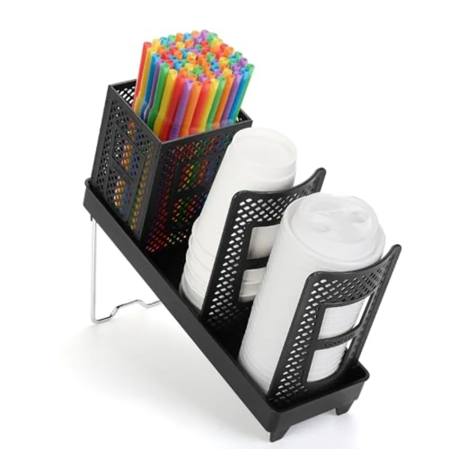 Coffee Cup Dispenser with Straws Holder, Plastic Coffee Cup and Lid Holder, 5-20oz Disposable Paper Cups Organizer for Countert
Coffee Cup Dispenser with Straws Holder, Plastic Coffee Cup and Lid Holder, 5-20oz Disposable Paper Cups Organizer for Countert