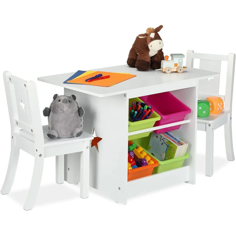 Kids' Table and 2 Chairs with Storage, Multicolored Seating Area for Boys & Girls
Kids' Table and 2 Chairs with Storage, Multicolored Seating Area for Boys & Girls