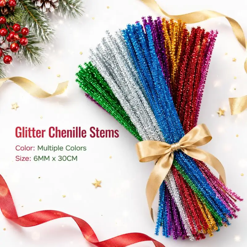 100/200Pcs 6MM x 30cm Glitter Chenille Pipe Cleaners, Flexible Wire Sticks, DIY Craft Material Toys
100/200Pcs 6MM x 30cm Glitter Chenille Pipe Cleaners, Flexible Wire Sticks, DIY Craft Material Toys