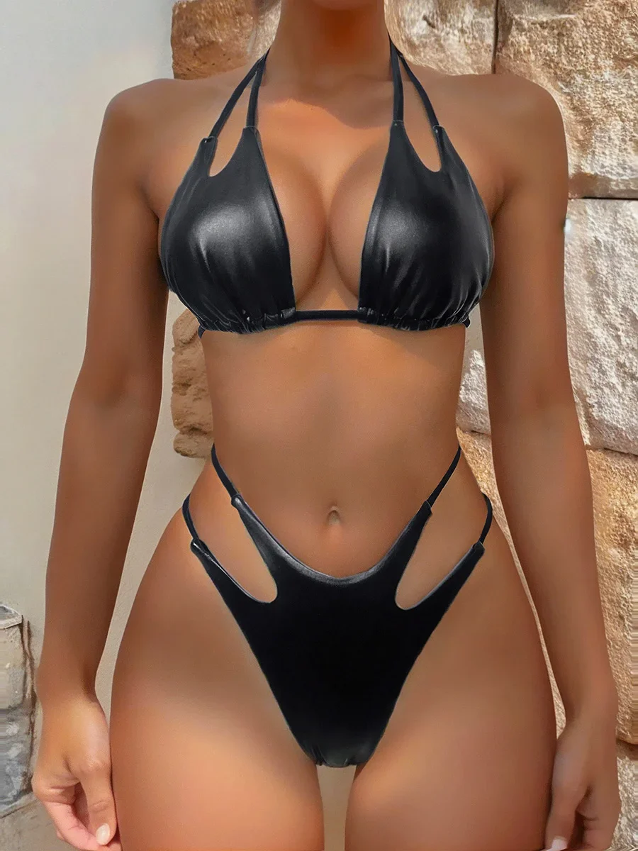 S - XL Shiny Halter High Cut Bikini Female Swimsuit Women Swimwear Two-pieces Bikini Set Bather Bathing Suit Swim Beach Wear
S - XL Shiny Halter High Cut Bikini Female Swimsuit Women Swimwear Two-pieces Bikini Set Bather Bathing Suit Swim Beach Wear