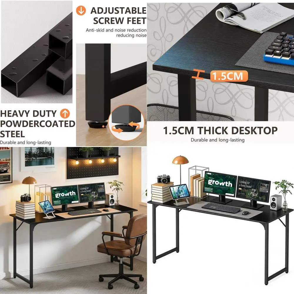 Elegant 55 Black Home Office Desk for Study and Writing
Elegant 55 Black Home Office Desk for Study and Writing