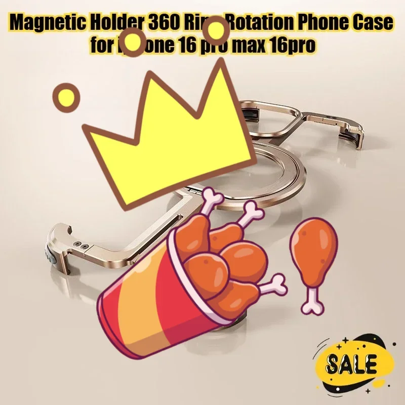 Slim Bumper Cover Aluminum Alloy Frame Magnetic Holder Phone Case for Iphone 16 Pro Max 16pro Simple Design 360 Ring Rotation
Slim Bumper Cover Aluminum Alloy Frame Magnetic Holder Phone Case for Iphone 16 Pro Max 16pro Simple Design 360 Ring Rotation