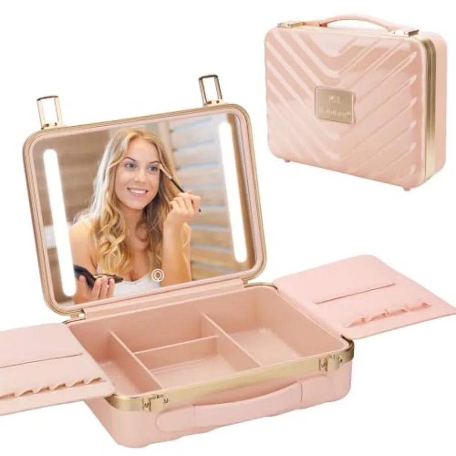 Travel Makeup Train Cases with Lighted Mirror 3 Color Setting Makeup Bag Cosmetic Case Organizer Adjustable Brightness Portable
Travel Makeup Train Cases with Lighted Mirror 3 Color Setting Makeup Bag Cosmetic Case Organizer Adjustable Brightness Portable