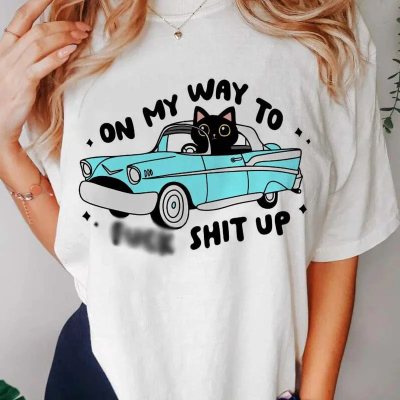 Harajuku Fun Black Cat Pattern T-Shirt Women's Fashion Short Sleeve Casual Clothing Printed Loose T-Shirt Top Women's T-Shirt
Harajuku Fun Black Cat Pattern T-Shirt Women's Fashion Short Sleeve Casual Clothing Printed Loose T-Shirt Top Women's T-Shirt