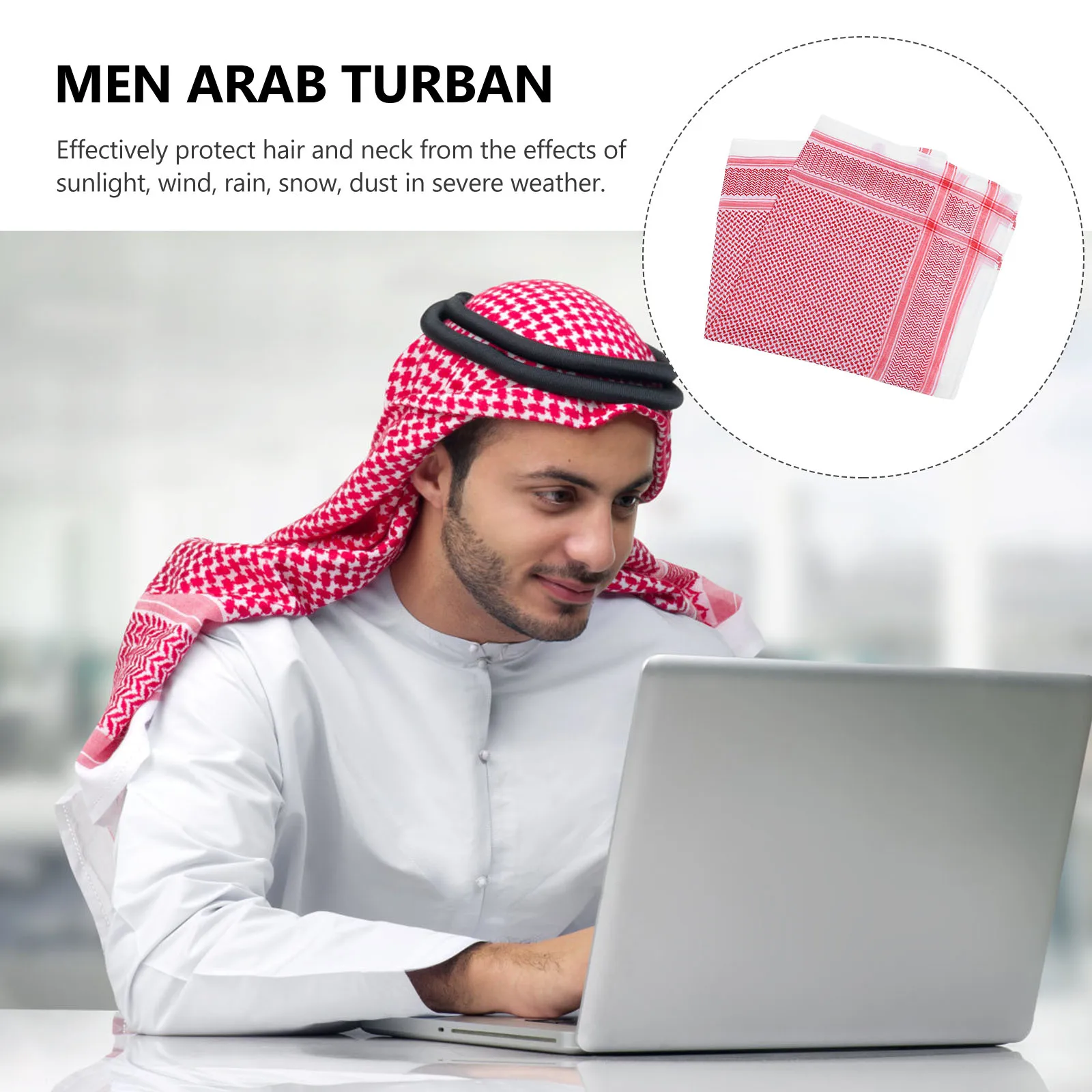 Middle Eastern Scarf Arab Turban Mens Headwear Dubai Headscarf Saudi Kerchief Desert Accessory Outdoor Protective
Middle Eastern Scarf Arab Turban Mens Headwear Dubai Headscarf Saudi Kerchief Desert Accessory Outdoor Protective