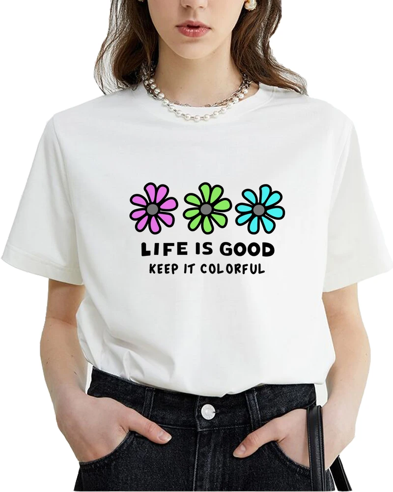 Three colors small flower T-shirt New Style Pink Shirts Original Brand Women Summer Clothes Fashion Tees
Three colors small flower T-shirt New Style Pink Shirts Original Brand Women Summer Clothes Fashion Tees