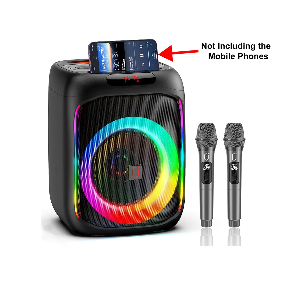 Караоке T16 оснащен двумя беспроводными караоке-микрофонами, Bt\Tws\USB\Tf Card\Aux-входом, портативной Bluetooth-динамиком, домашней караоке-системой 0K, с цветной подсветкой RGB
Караоке T16 оснащен двумя беспроводными караоке-микрофонами, Bt\Tws\USB\Tf Card\Aux-входом, портативной Bluetooth-динамиком, домашней караоке-системой 0K, с цветной подсветкой RGB